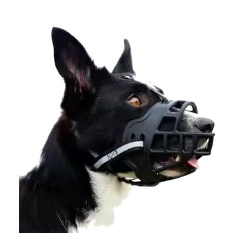 BreatheEZ Dog Muzzle – Soft Silicone Basket Muzzle for Large Dogs, Breathable Humane Fit, Prevents Biting Chewing Barking, Adjustable for Training Grooming Vet Visits - size: Large