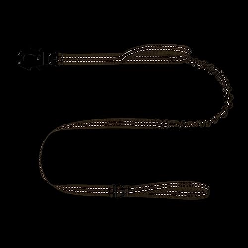ICEFANG Tactical Dog Leash,K9 Training Walking Bungee Lead with 2 Control Handle,Heavy Duty Quick Release Metal Clasp,Hands Free D-Ring for Medium Large Dogs (6ft,Reflective Brown) - color: Reflective Brown, size: 6 FT