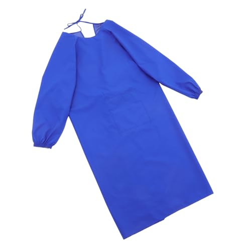 HOMSFOU Waterproof Apron with Long Sleeves Oilproof and Easy to Maintain Smock for Dishwashing Kitchen Work - color: Blue
