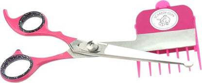 SCAREDY CUT Silent Pet Grooming Kit for Dog, Cat and All Pet Grooming - A Quiet Alternative to Electric Clippers for Sensitive Pets (Left-Handed Pink) - color: 16pc Left Handed Pink
