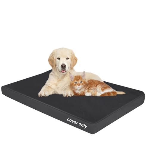 Dog Bed Covers Replacement Washable Waterproof Pet Bedding Cover with Durable Zipper, Extra Large 44"X35"X4" Heavy Duty Dog Bed Liner for Indoor Outdoor, Easy to Clean - size: 44”L x 35”W x 4”H