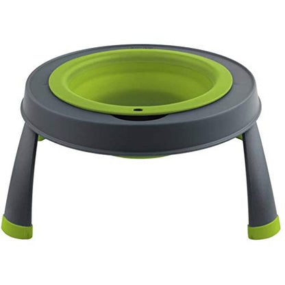 Dexas Popware for Pets Single Elevated Pet Feeder, Large, Gray/Green - color: Gray/Green, size: Large/4 Cup Capacity