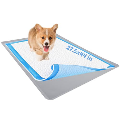 TidyFriend Reusable Silicone Dog Training Tray for 27.5” x 44” Pads, Washable Puppy Potty Station, No-Spill Heavy Duty Pee Pad Holder for Dogs - Easy to Clean & Travel Friendly (Light Grey) - color: Light Grey