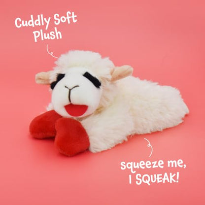 Multipet Lamb Chop Dog Plush Toy - Squeaky Toy for All Dogs - Extra Soft Plush - Stuffed Animal Dog Toy for Cuddling & Playing - Cute Pet Toy (6", Cream) - size: 6", style: White