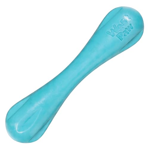 WEST PAW Zogoflex Hurley Dog Bone Chew Toy – Floatable Pet Toys for Aggressive Chewers, Catch, Fetch – Bright-Colored Bones for Dogs – Recyclable, Dishwasher-Safe, Non-Toxic, Large, Teal - color: Teal, size: Large