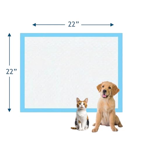 Puppy Pee Pads, 22 x 22 Inch Leak-Proof Pet Potty Training Pads for Dogs, Quick Absorb 6-Layer Design, Ideal for Small Puppies, Cats, Kittens, Rabbits, and Guinea Pigs (Blue-100 Count) - size: Blue-100 Count