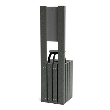 Pet Waste Bag Dispenser for Dog Parks, Trails & Public Spaces, Recycled Plastic with Built in Trash Can and Bag Dispenser | Weather Resistant & Built to Last a Lifetime - Charcoal - color: Charcoal