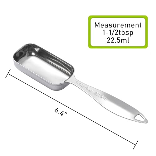 1PCS 1-1/2tbsp (22.5ml) Single Measuring Spoon, Individual Stainless Steel Long Handle Measure Teaspoon Only - size: 1.5tbsp|22.5ml|3/4oz