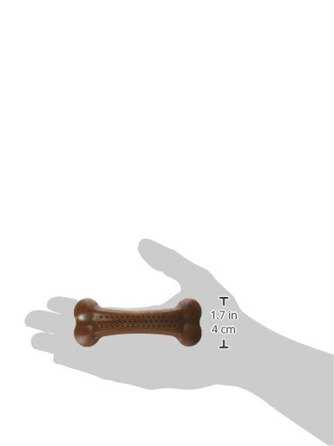 Pet Qwerks Flavorit BarkBone - Fillable Dog Bone for Moderate Chewers - Peanut Butter Flavor - 4.25" - size: Small