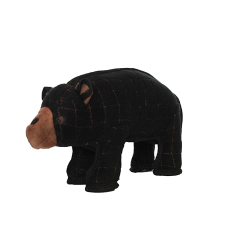 TUFFY - World's Tuffest Soft Dog Toy - Zoo Bear - Squeakers - Multiple Layers. Made Durable, Strong & Tough. Interactive Play (Tug, Toss & Fetch). Machine Washable & Floats - color: Black Bear