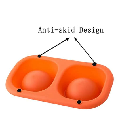 Anti Vomiting Double Feeding Bowls for Cats and Dogs Elevated Raise Tilted Cat Food Bowls No Spill Anti Skid Design Grey - color: Grey