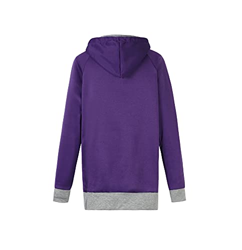 Pet Pouch Hoodie Long Sleeve Fleece Kitten Puppy Holder Carrier Sweatshirt for Women - color: Purple, size: Small