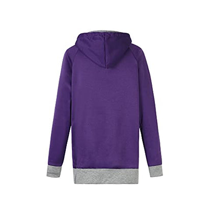 Pet Pouch Hoodie Long Sleeve Fleece Kitten Puppy Holder Carrier Sweatshirt for Women - color: Purple, size: Large