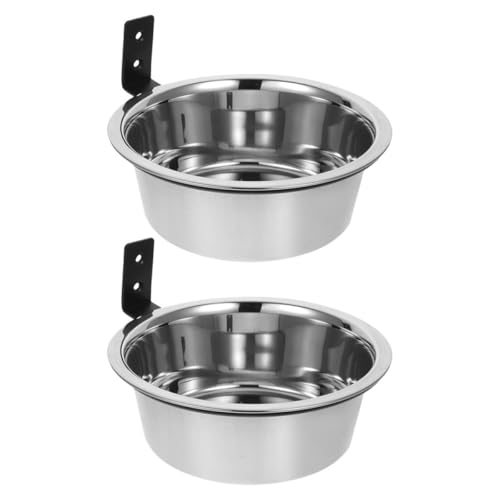 BESPORTBLE Wall Mounted Pet Feeder Elevated Dog Bowls Stainless Steel 8-inch Raised Feeding Station for Large Dogs Puppies with Food and Water Bowls 2 Sets