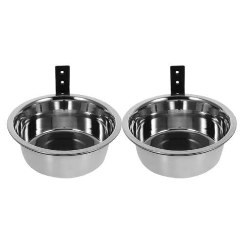 Cabilock Wall Mounted Elevated Dog Bowls 8-inch Raised Dog Food and Water Bowl Set Stainless Steel Pet Feeders Sturdy Station