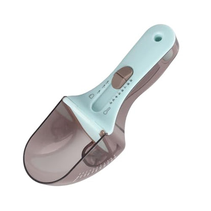 Fydun Adjustable Measuring Spoon, Pet Food Scoop with Scale Precise Control Dog Cat Cup for Dogs Cats Grade Material