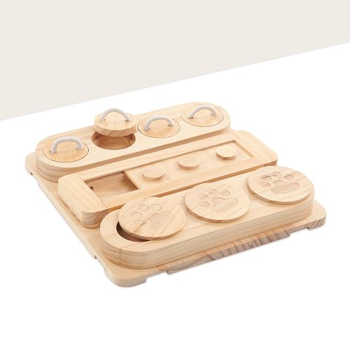 Wooden 3-in-1 Treat Puzzle Feeder for Small/Medium/Large Dogs | Level 1 Puzzle Starter Pack