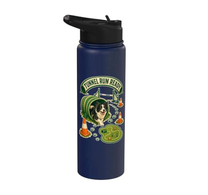 TUNNEL RUN READY Dog Agility Cones Stainless Steel Insulated Water Bottle - color: Navy Blue