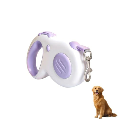 Retractable Dog Leash 5M, Automatic Pet Walking Lead with Hand Brake Lock, 360° Swivel No Tangle, Anti Shock Control for Small Medium Dogs Cats - color: Purple