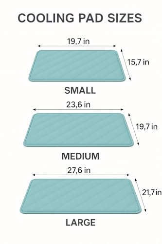 Blue Cooling Mat & Sleeping Pad | Water Absorption | Safe Materials | Easy Carry & Clean | Ideal Cooling Pad for Dogs and Cats | Perfect for Camping, Crates, and Pet Beds | 23.6"L x 19.7"W x 0.8"Th - size: Medium