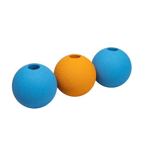 Amazon Basics Interactive Bouncy Durable Rubber Dog Toy Balls, 2.5 inch, Blue, Orange, Pack of 3 - size: 2.5 inch, style: Fetch Balls (Pack of 3)