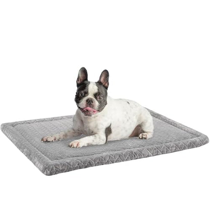 BEAUTYZOO Dog Bed Crate Pad 30 x 20 inch, Washable Dog Crate Mat for Medium Sized Dogs, Anti-Slip Pet Crate Bed Kennel Pad, Durable Cozy Puppy Sleeping Mat Rectangle Mattress, Grey - color: Wheat, size: 30.0"L x 20.0"W x 1.1"Th