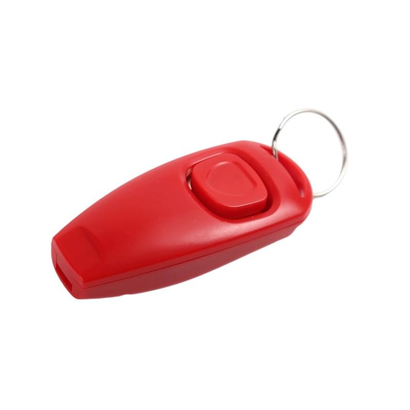 2 in 1 Pet Whiste Training Clicker with Wrist Strap, Suitable for Dog, Cat, Bird or Other Pets(Red) - color: Red