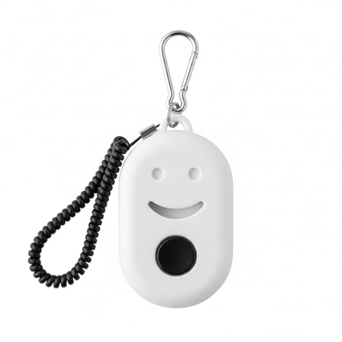 Dog Training Clicker with Wrist Strap - Ergonomic Mechanical Sound Signal for Obedience & Trick Training, Durable PP Plastic (1 Pack) - color: White