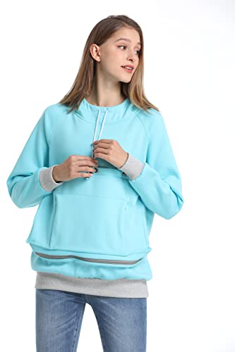 Pet Cat Dog Pouch Hoodie Small Animal Carrier – Kitten Puppy Pouch Sweatshirt Holder Fleece Unisex Hoodies Sky Blue - color: Sky Blue, size: Large