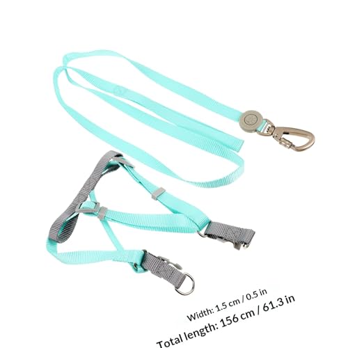 jojofuny Adjustable Escape Proof Dog Harness with Dual D-Shaped Rings, Lightweight Green Medium Pet Harness for Walking and Outdoor Use