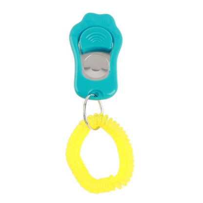 Adjustable Dog Training Clicker, 3 Gears Claw Shaped with Wrist Strap, Sky Blue - High, Medium, Mute Sound Modes, Comfortable Wear for Dogs and Cats (Blue) - color: Blue