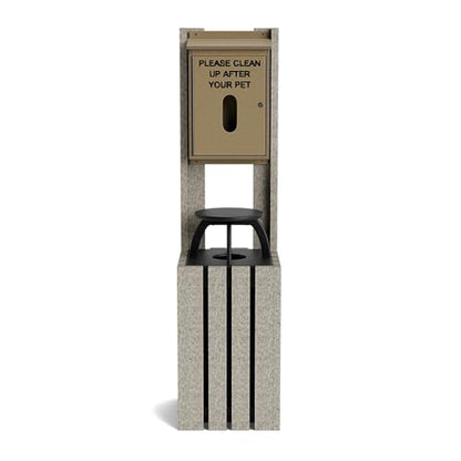 Pet Waste Station for Dog Parks, Trails & Public Spaces | Made of Highly Durable Recycled Wood | Built in Trash Can and Bag Dispenser | Weather Resistant & Built to Last - Weathered - color: Weathered