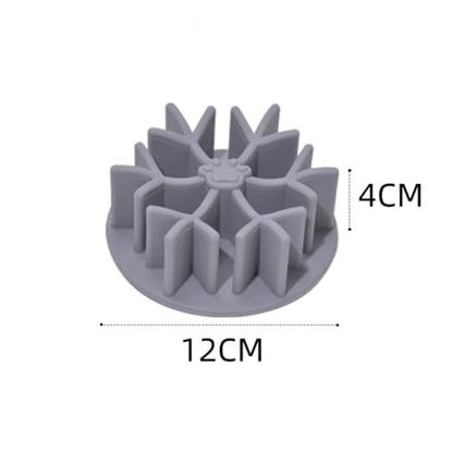 Dog Slow Feeder Snowflake Shape Silicone Insert Slow Feeder Dog Bowl Practical Secure Suction Cup Design for Dogs Grey