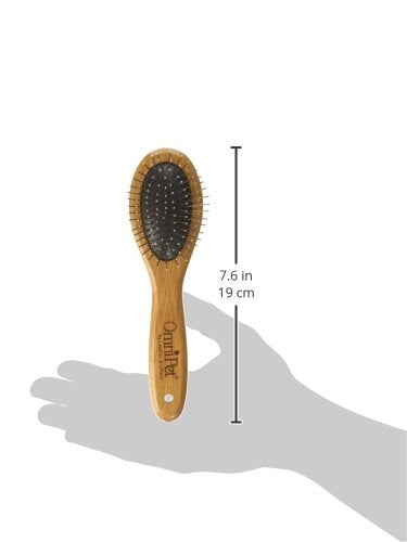 Pro-Finish Bristle and Pin Grooming Brush Combination with Carbonized Bamboo Handle, Small, 7.5" - color: Combo Brush, size: Small