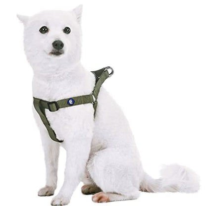 Blueberry Pet Essentials Step-in Dog Harness, Small Size | Adjustable Military Green Vest | Classic Solid Nylon for Boy & Girl Dogs, Chest Girth 16.5" - 21.5" - color: Military Green, size: Small