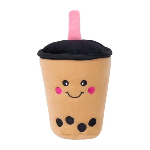 ZippyPaws NomNomz - Dog Squeaky Toys to Keep Them Busy, Funny Food Plush for Small & Medium Dogs, Cute Stuffed Puppy Toy, Pet Products, Gift for Dogs of All Breeds, Soft and Cuddly - Boba Milk Tea - color: Boba Milk Tea