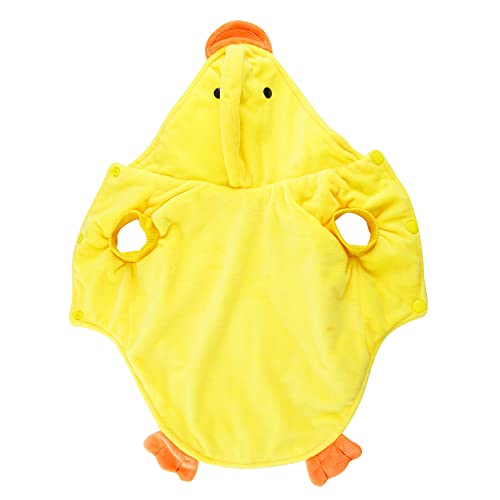 Mogoko Duck Dog Costumes, Pet Halloween Cosplay Hoodies, Adorable Yellow Duck Costume,Animal Fleece Hoodie Warm Outfits Clothes Back:12.6",Neck:13.8",Chest:15.8" - size: Back:12.6",Neck:13.8",Chest:15.8"