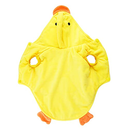 Mogoko Duck Dog Costumes, Pet Halloween Cosplay Hoodies, Adorable Yellow Duck Costume,Animal Fleece Hoodie Warm Outfits Clothes Back:12.6",Neck:13.8",Chest:15.8" - size: Back:12.6",Neck:13.8",Chest:15.8"
