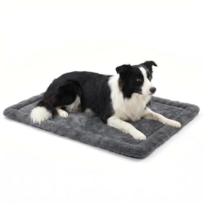 Dog Bed for Crate, Leak-Proof Soft Plush Dog Crate Bed for Dogs & Cats, Machine Washable Dog Bed Mats, Dog Pad for Crates, Travel & Home (Gray, 35"x23"x2") - size: 35"x23"x2"
