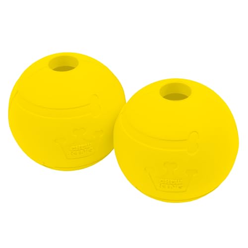 Chew King Flavored Rubber Ball Collection, 3 Inch Chicken Flavor Rubber Balls 2-Pk - color: L) 3" 2-Pack (Chicken)