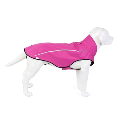 Mile High Life Dog Raincoat, Adjustable Waterproof Reflective Rain Jacket for Small Medium Large Dogs, Lightweight Breathable Pet Rain Coat with Leash Hole(Hot Pink,XXS Chest 16-19") - color: Hot Pink, size: XXS Chest 16"-19"