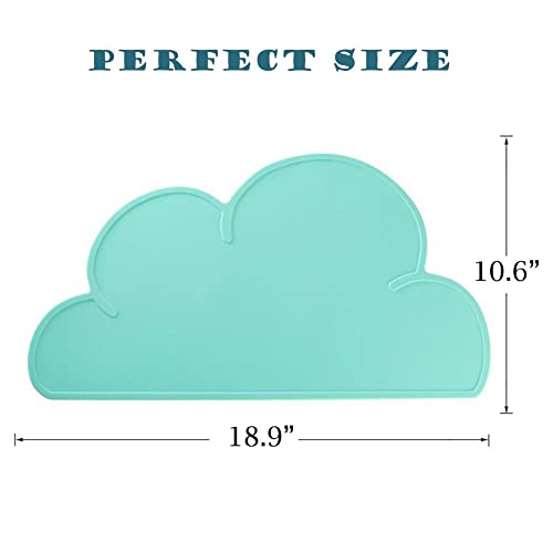 JiangYanus Dog Cat Food Bowl Mat, Waterproof Silicone Pet Feeding Mat | Placemat for Food and Water Bowls, Nonslip Cat Dog Food Placemat Tray Mat, Raised Edges to Prevent Water Spills on Floors - color: Green