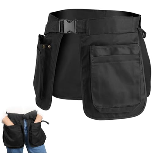 Dog Trainer Apron with 6 Pockets Adjustable Pet Handler Clothing Large Capacity Work Apron Multipurpose Waiter Apron Hair Stylist Waist Bag Garden Tool Organizer Black - color: Black