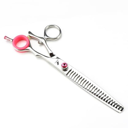 Pet Grooming Scissors Set - 3PCS 7.5 Inch Grooming Shears with Straight, Curved and Thinning Scissors, 440C Stainless Steel, Rotating Handle and Grooming Comb,B - size: B
