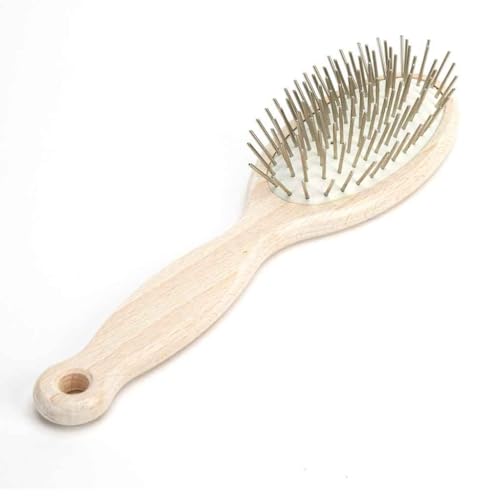 Dog and Cat Professional Oval Grooming Pin Brushes Choose Size Style and Type All Have Ergonomic Handles (9.25 inch Beechwood) - size: 9.25 Inch Beechwood