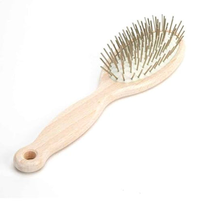 Dog and Cat Professional Oval Grooming Pin Brushes Choose Size Style and Type All Have Ergonomic Handles (9.25 inch Beechwood) - size: 9.25 Inch Beechwood