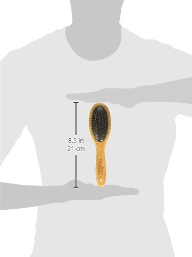 Pro-Finish Pin Grooming Brush with Carbonized Bamboo Handle, Medium, 8.5" - color: Pin Brush, size: Medium