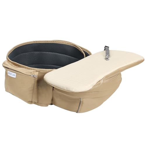 Dog Waist Stool - Multifunctional Pet Carrier Harness, Ideal for Daily Walks, Travel and Vet Visits, Keeps Your Hands Free for Cat and Dog Carrier with Safety Leash (Suitable for Small Dogs and Cats) - color: Khaki