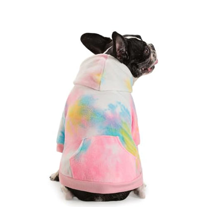 French Bulldog Clothes Dog Hoodie Sweatshirts with Pockets for Small Dogs Puppy Chihuahua Coat Clothing Pet Cat Hoodie Fleece Dog Sweaters Costume - color: Pink+White, size: XS