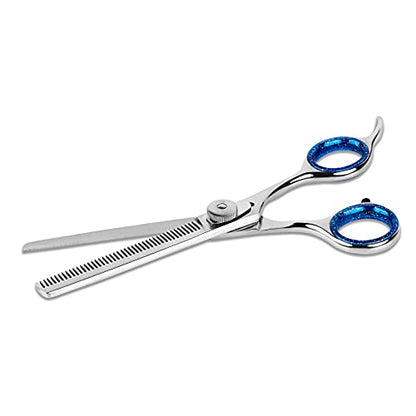 Laazar Pet Grooming Set - 7" Straight Pet Grooming Scissors & 6.5" Pet Thinning Shears with 42 Teeth | Professional Dog Scissors Kit | Use as Cat and Dog Shears - size: 7 Inch